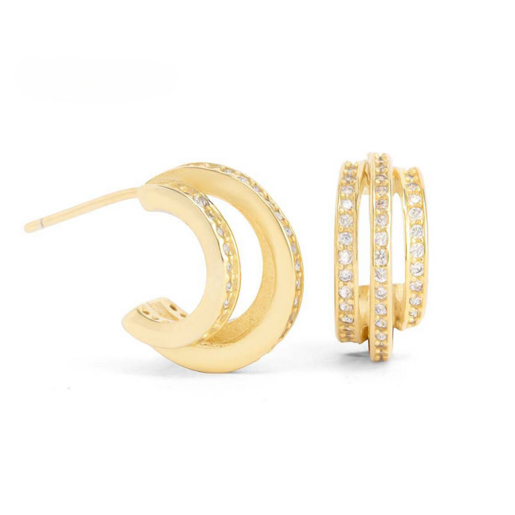 Hinged Studded Minimalist Hoops