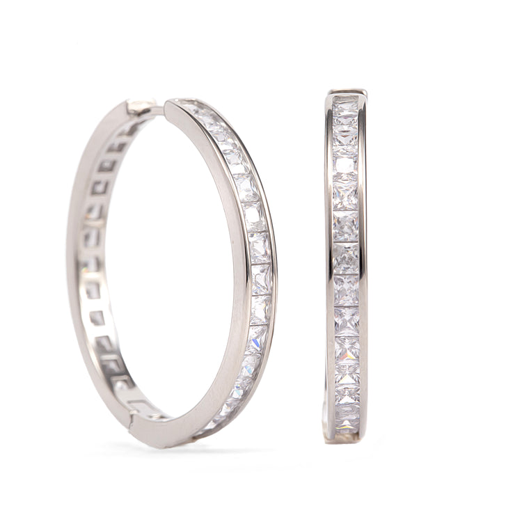 Dazzling Silver Hoop Earrings