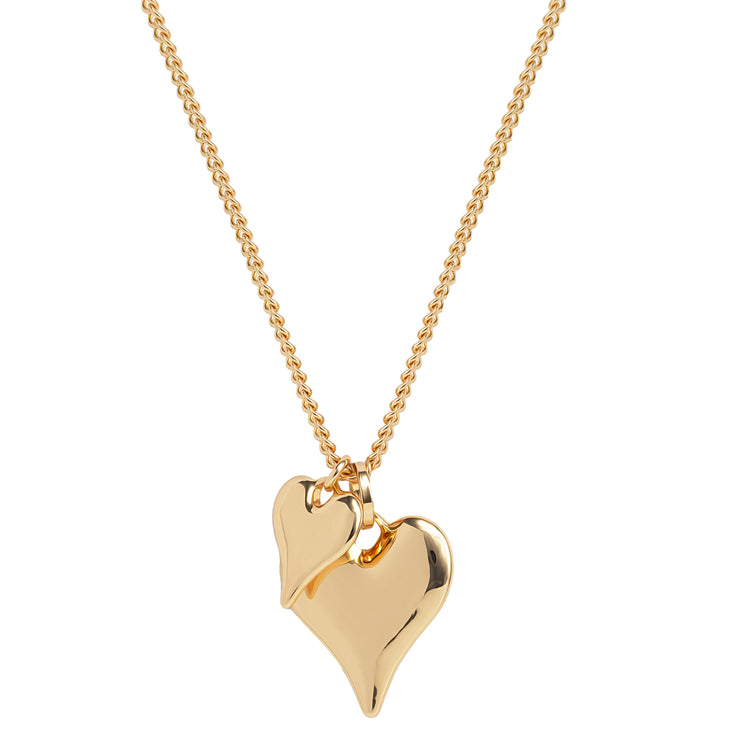 Double Hearts gold plated Necklace